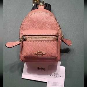 Coach Pink Mini Backpack keychain